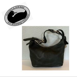 DOONEY & BOURKE BLACK PEBBLED LEATHER SHOULD BAG